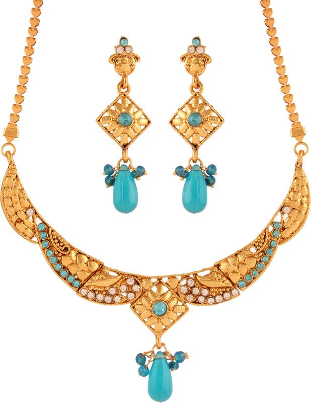 Alloy Gold-plated Multicolor Jewel Set  (Pack of 1)