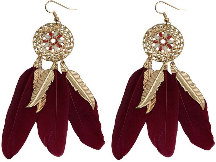 Designer Feather Alloy Drops & Danglers