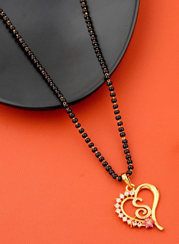 S Letter name Pendant Diamond Mangalsutra for women Alloy Mangalsutra