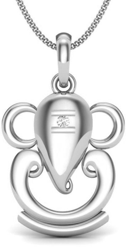 ganesh 999 Silver Cubic Zirconia Alloy Pendant