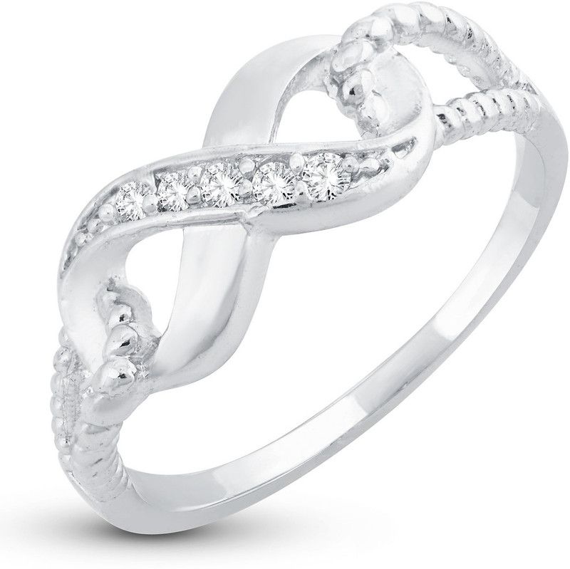 Fabulous Infinity knot Valentine Rhodium Plated Ring Alloy Cubic Zirconia Rhodium Plated Ring