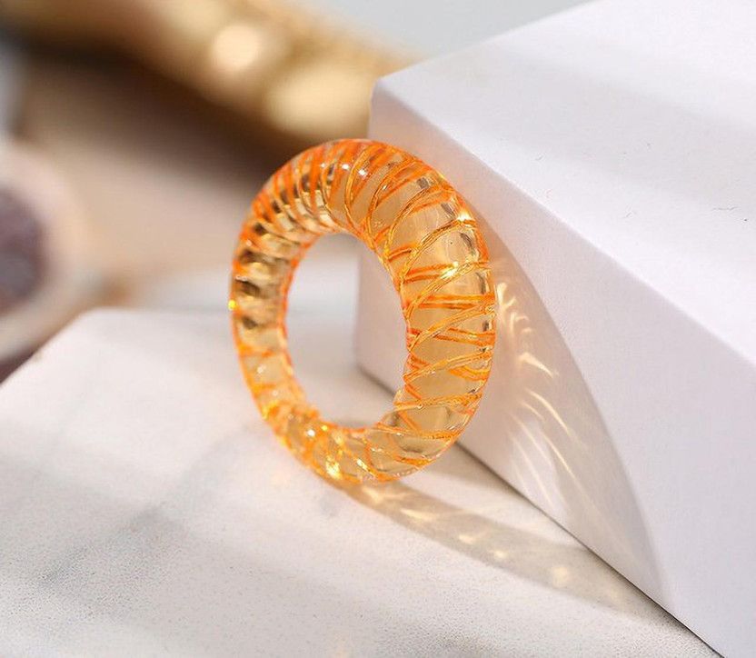 retro color creative jewelry fashion button geometric ring cold wind ring Metal Ring
