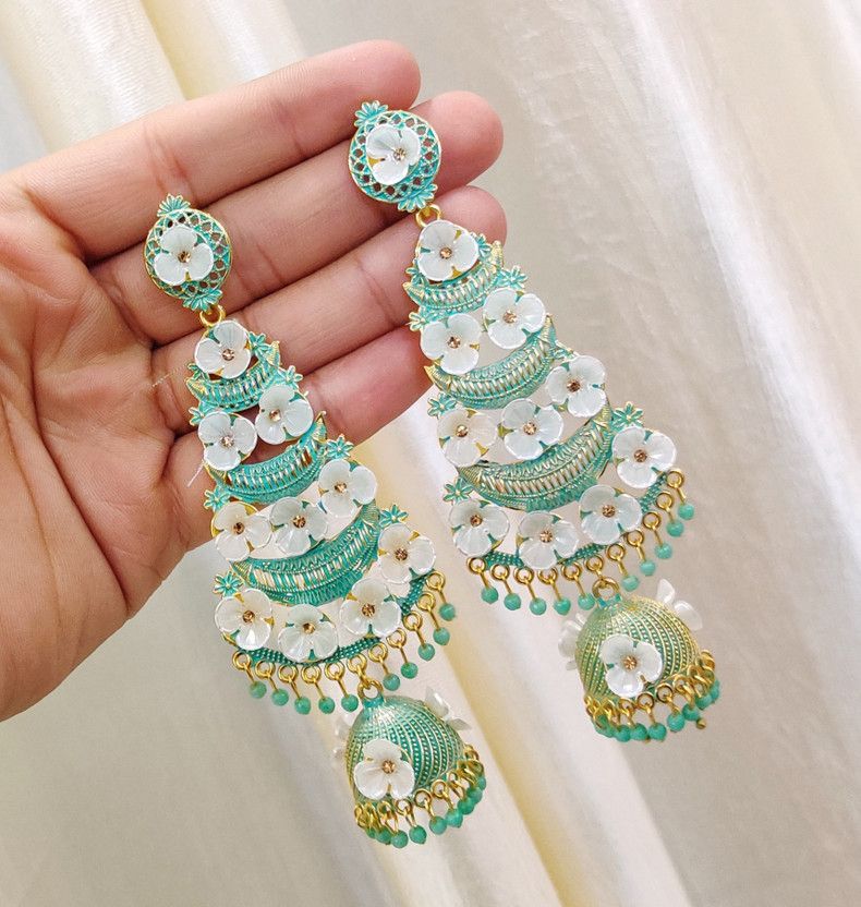 MONKDECOR Fulkari Design Earrings Alloy Earring Set