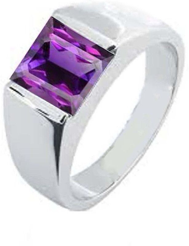 Natural Certified Amethyst (Kathela) 10.25 Ratti or 9.5 Carat for Male & Female 92.5 Sterling Silver Sterling Silver Ring