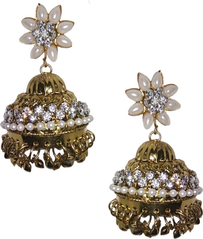 Prakritee Golden Bright Alloy Jhumki Earring. Alloy Jhumki Earring