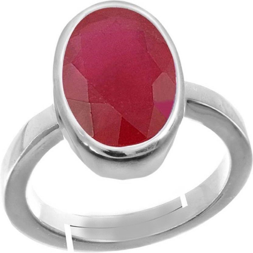 Ruby Manak 6.5cts or 7.25ratti Adjustable Ring For WOMEN Metal Ruby Ring