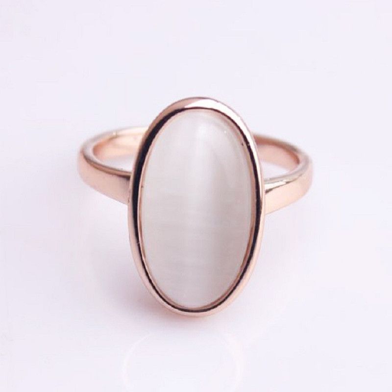 Natural Opal Ring Stone Opal Copper Plated Ring