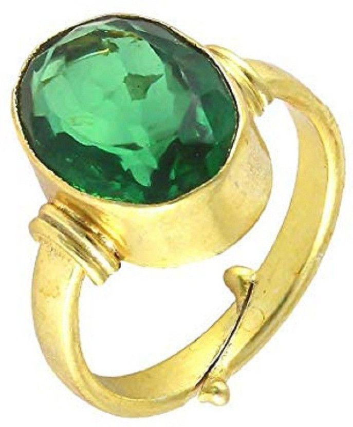 Emerald ring original Stone 5.25 carat stone unheated & Untreated Stone Certified And Astrological purpose for men & women Stone Emerald Gold Plated Ring