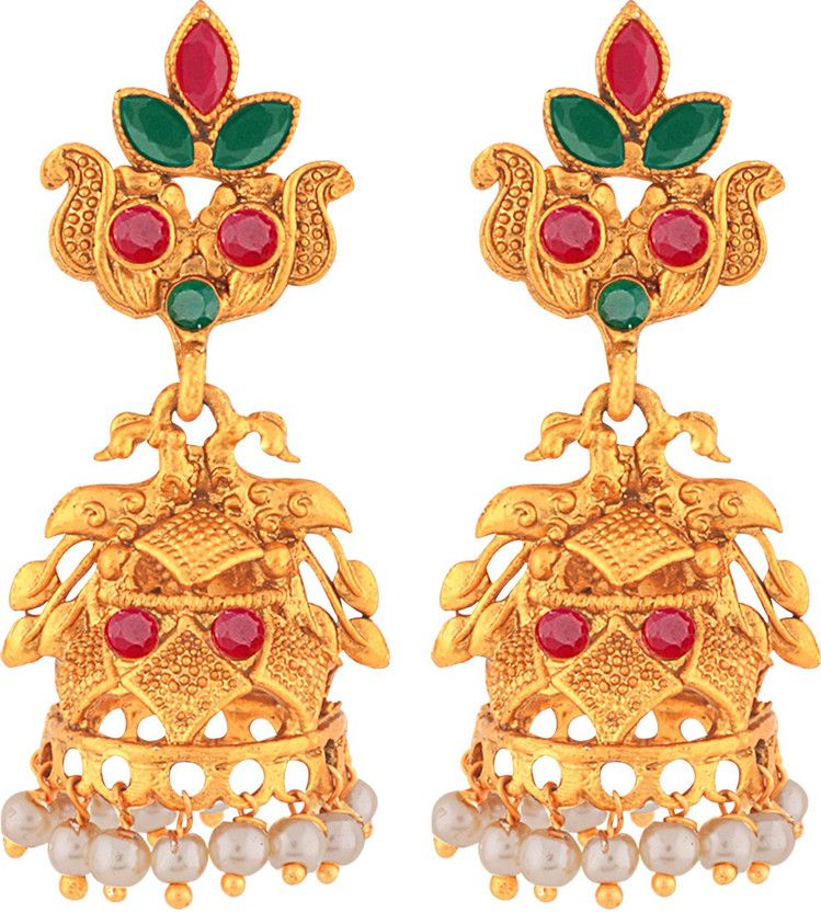 Peacock Festive Wear Alloy Jhumki Earring