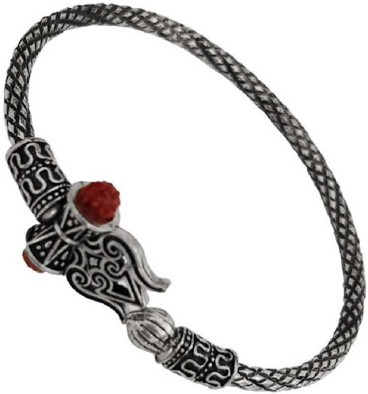 Brass, Leather Silver Kada