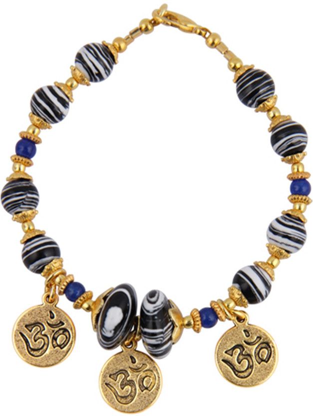 Alloy Agate Sterling Silver Charm Bracelet