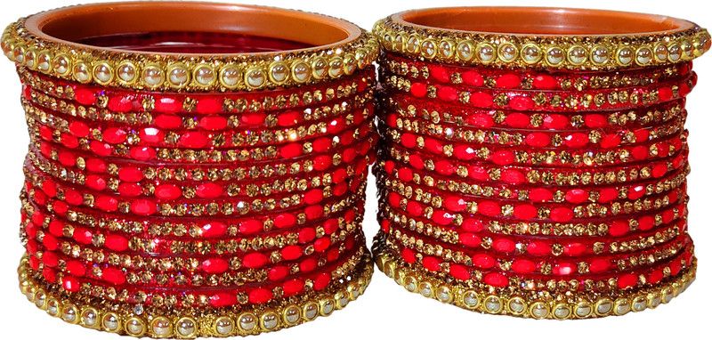 Stone, Glass, Plastic Gold-plated Bangle Set