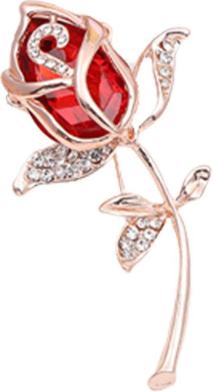 SYGA Small Diamond Brooch Pearl Fashion Crystal Rhinestone for Bridal Women Girl-N2 Brooch  (Red)