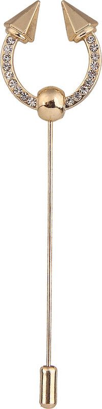 Tripin CLASSIC SHAPE LAPEL PIN BROOCH FOR MEN IN A GIFT BOX Brooch  (Gold)