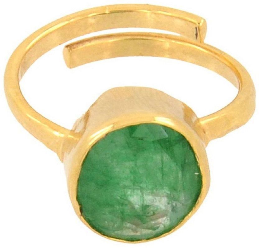Emerald Ring With Natural Stone Stone Emerald Silver Plated Ring