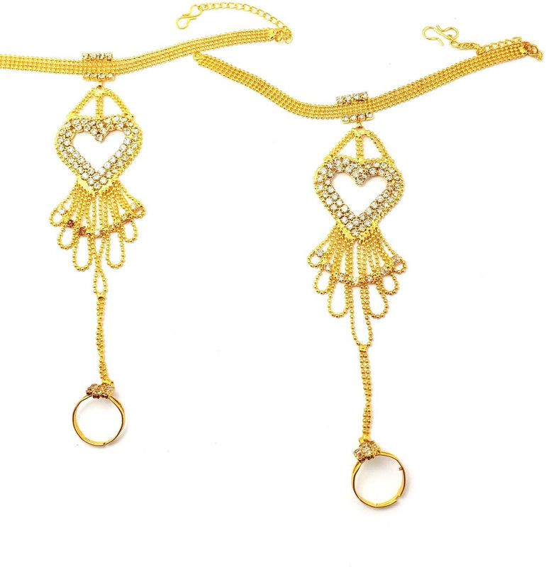 Alloy Gold Plated Chain Ring - Single Finger