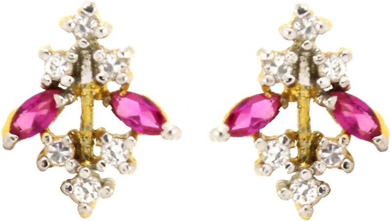 Designer Onyx Brass Stud Earring