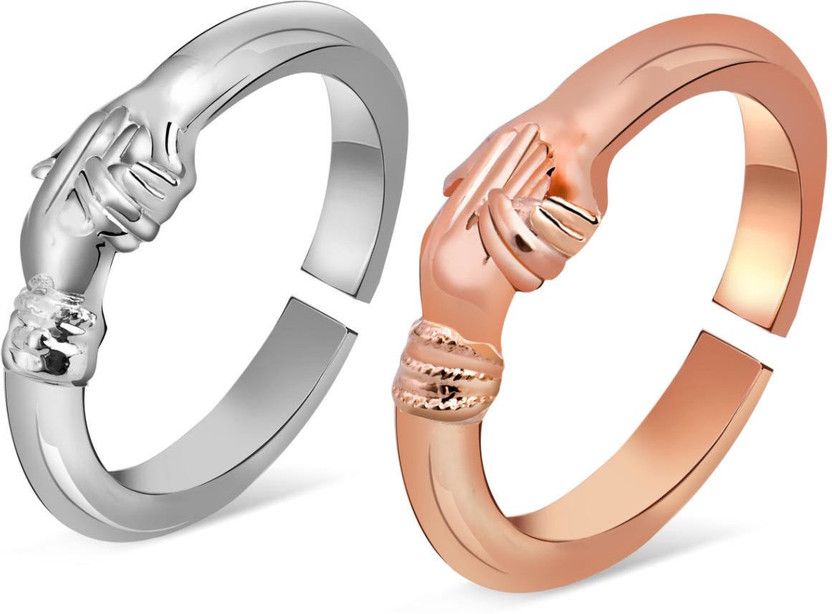Brass Copper, Silver Plated Ring Set