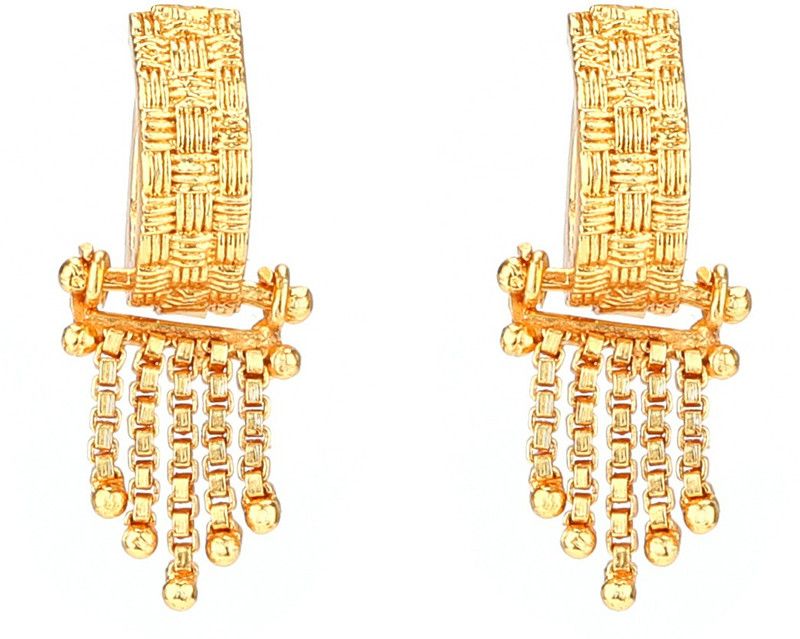 Gold Plated Fashionable Glamorous Bali Earrings for Girl and Women (Z) Brass Hoop Earring