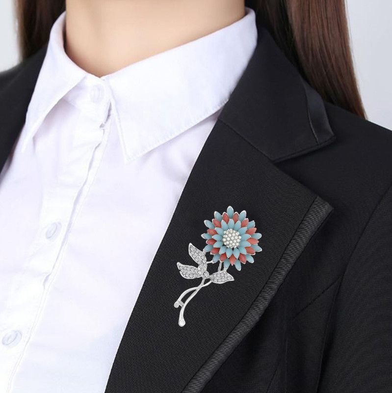 mahi Sunflower Brooch / Lapel Pin Brooch  (Multicolor)