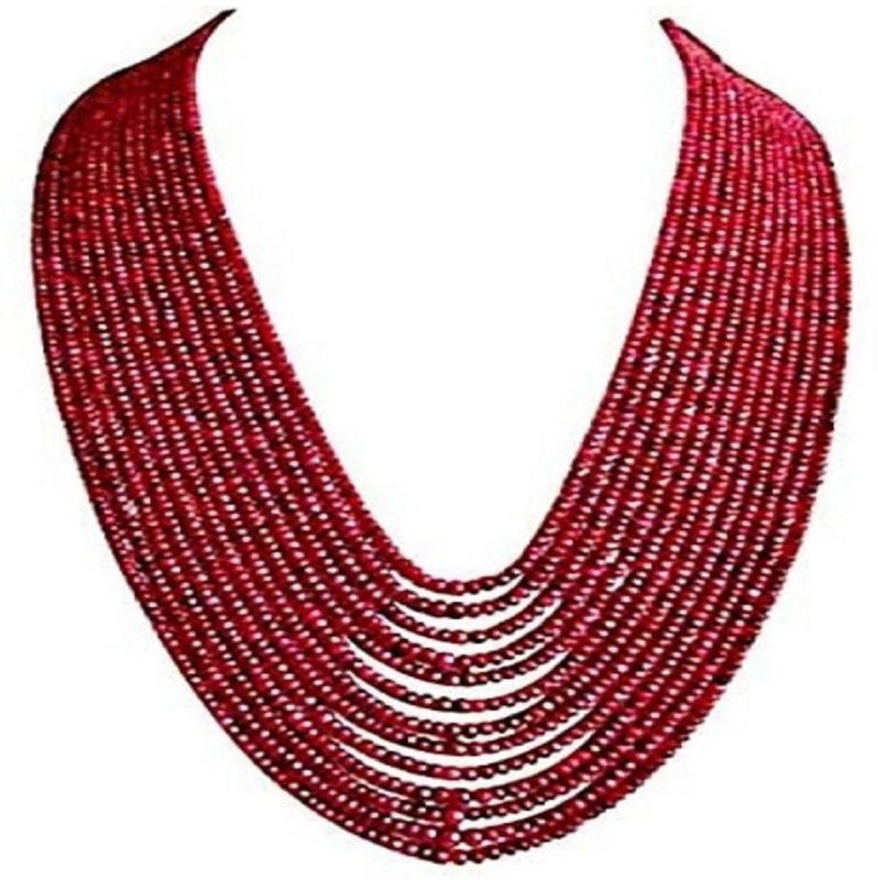 Red Onyx Gemstone Beads 13 Layer Necklace For Girl and Women Fashion Jewellery Stone Necklace