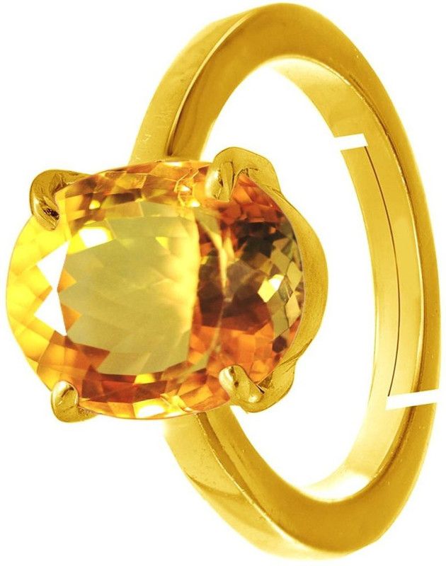 7.25 Carat Original Natural Certified Oval Cut Faceted Gemstone Citrine Sunela November Birthstone Ashtadhatu Adjustable Gold Plated Ring Size 16-24 for Unisex Copper, Brass, Bronze, Metal, Zinc Citrine Gold Plated Ring