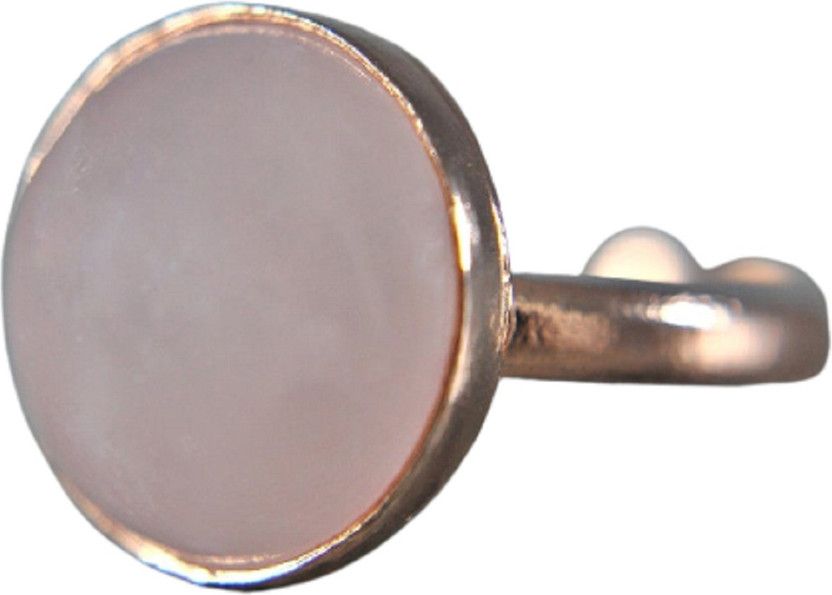 Jaipur Gemstone Rose Quartz Stone Ring, Free Certified & Pink Colour Stone Ring Copper Turquoise Gold Plated Ring