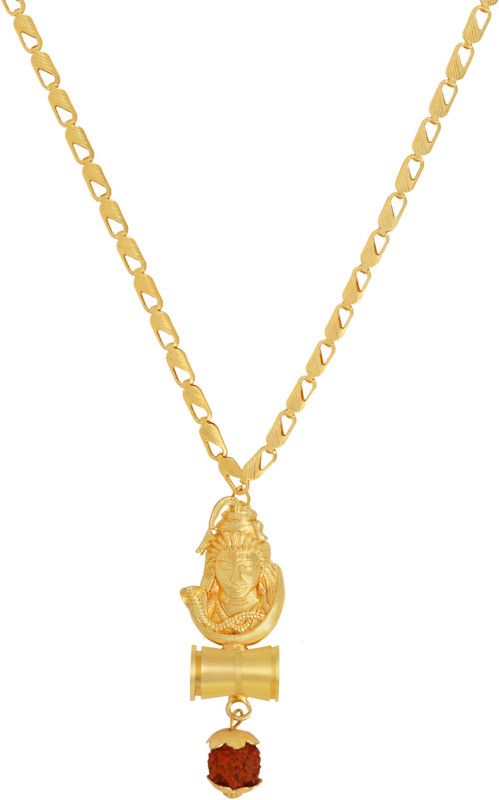 Shiva Inspired Panch Mukhi Rudraksh Gold-plated Alloy Pendant Set