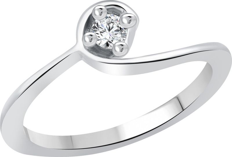 Delicate curve Solitaire Alloy Cubic Zirconia Gold Plated Ring