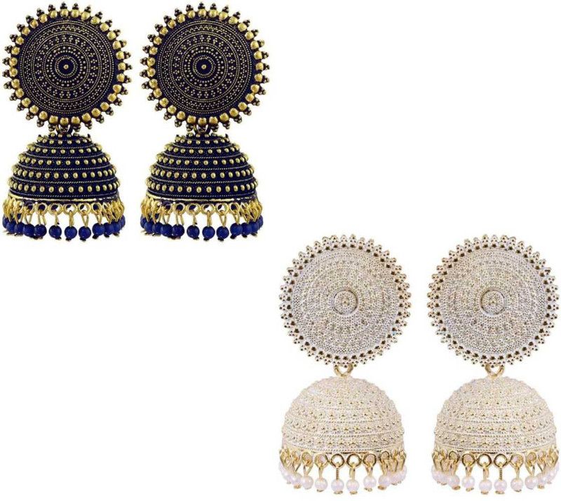 Jhumki Earrings for Women- Traditional Bollywood Ethnic combo Pearl Brass Jhumki Earring