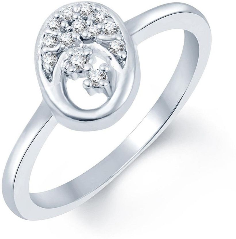 Stunning Alloy Cubic Zirconia Rhodium Plated Ring
