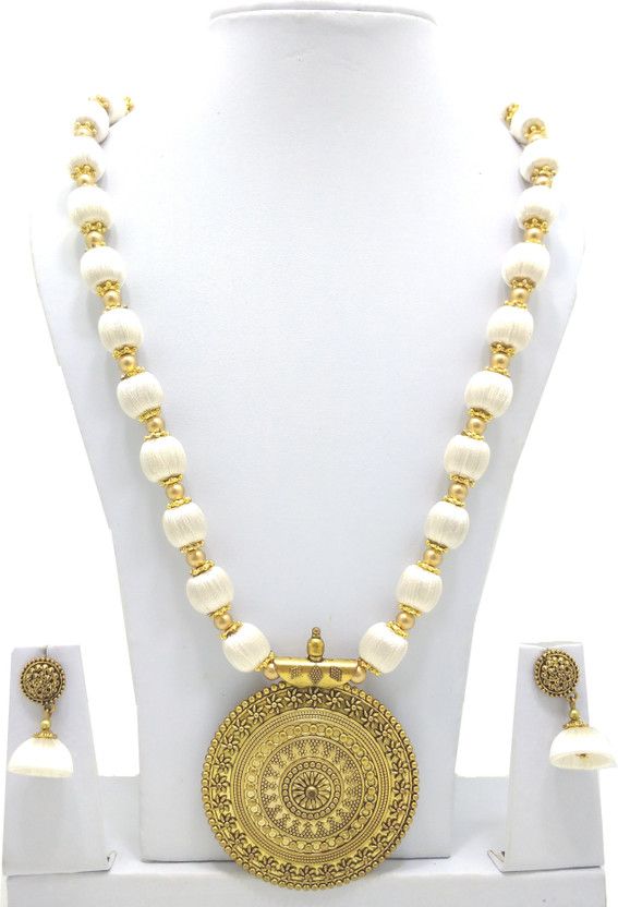 Wood, Copper White Jewel Set  (Pack of 1)