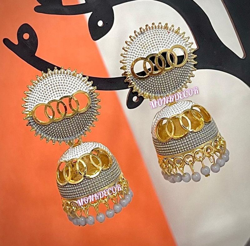 Beautiful Design Ethnic Jhumka For Girls & Women (OD Jhumka-Grey) Alloy Jhumki Earring