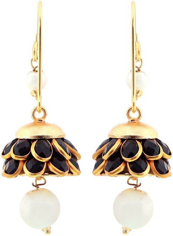 Halwoishes Black n Golden Ethnic Rajasthani Brass Earrings Brass Drops & Danglers