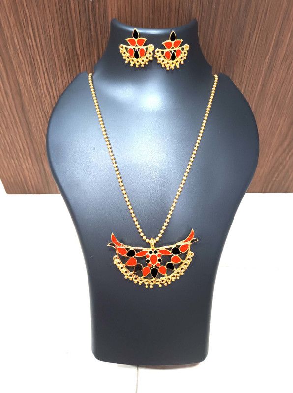 Metal Jewel Set  (Black, Red)