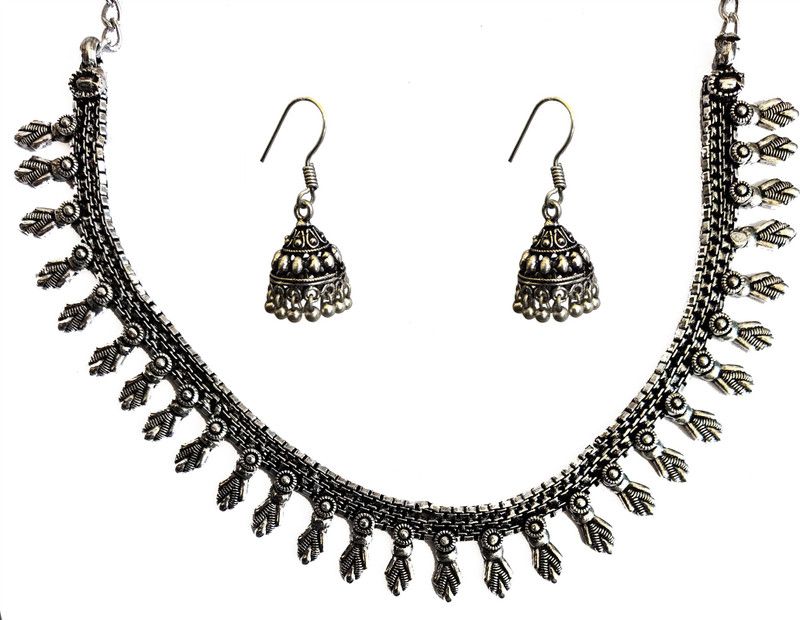 Brass, Alloy Sterling Silver Silver, Black Jewel Set  (Pack of 1)