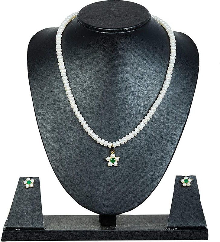 Copper, Alloy Gold-plated White Jewel Set  (Pack of 1)