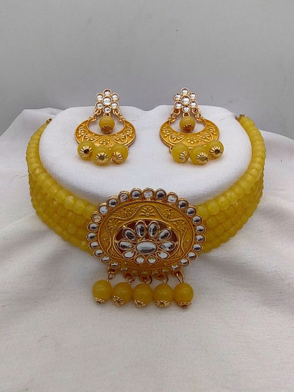 Alloy Jewel Set  (Yellow, Gold, White)
