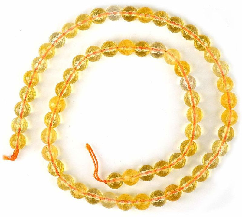 Citrine Crystal Stone 6 mm Diamond Cut Beads for for Jewellery Making Necklace Bracelet Mala Beads Citrine Crystal Necklace