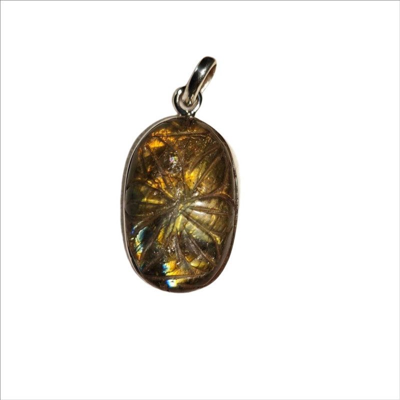958 Silver Labradorite Stone, Silver