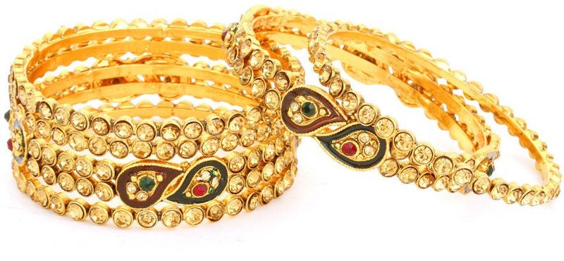Metal, Alloy Gold-plated Bangle Set  (Pack of 6)