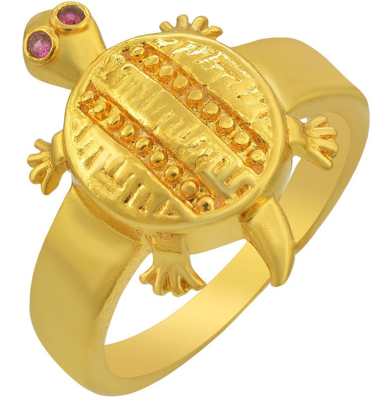 Gold plated Kachua Tortoise Astrology Vastu Fengshui Brass Gold Plated Ring