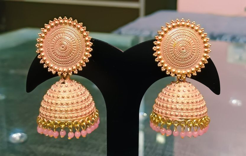 JHUMKIPEACH03 Alloy Jhumki Earring
