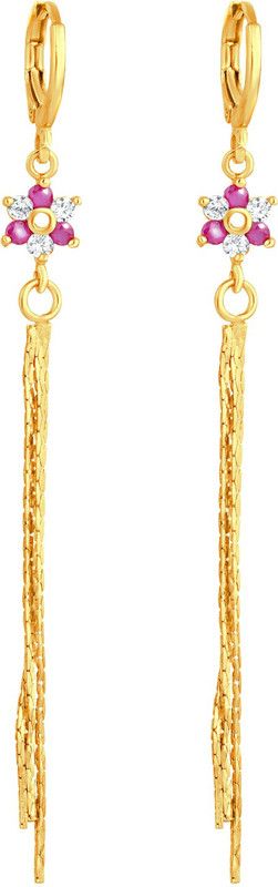 Stylish Designer Gold Plated Tassel Alloy Drops & Danglers