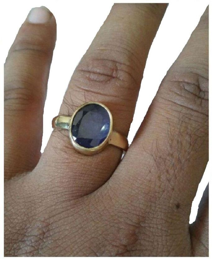 Blue Sapphire Ring Natural Stone 6.25 ratti stone neelam stone Certified & Astrological Copper Sapphire Copper Plated Ring