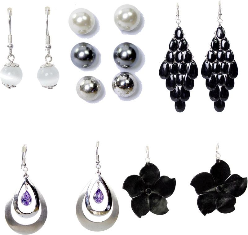 Boffin Artificial Stylish Earring Beaded & Wired Fancy Jewellery for Girls & Women Alloy Earring Set
