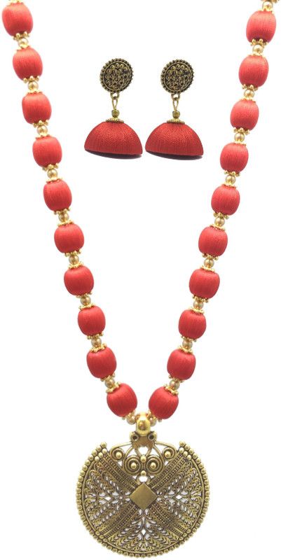 Wood, Copper Red, Gold Jewel Set  (Pack of 1)