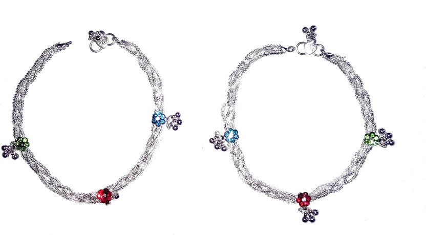 Shrungarika New latest Designs Silver Payals/Anklets Alloy Anklet