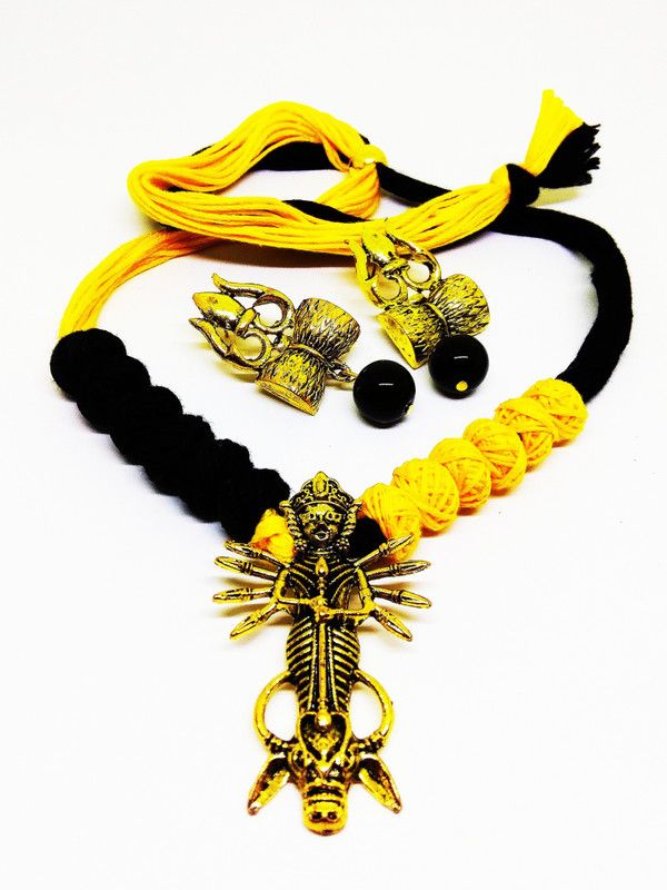 Brass, Dori Black, Gold, Yellow Jewel Set  (Pack of 1)