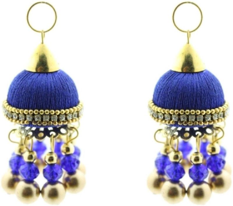 Fashionhaat Stylish Women's Blue Silk Thread Ethnic Work Hanging Latkan for Saree Blouse Dupatta Lehenga Set of 2 Brooch (Royal Blue & Golden) Brooch  (Blue)
